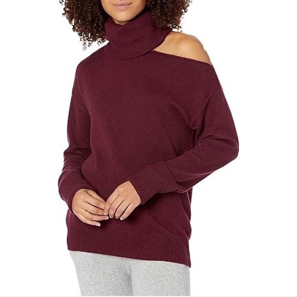 NWT PAIGE Women's Off-Shoulder Burgundy Sweater